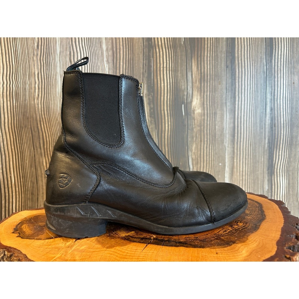 Ariat Mens Paddock Boots 8D Black Leather Front Zip Equestrian Heritage IV READ - Picture 4 of 14